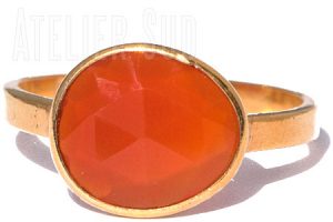 Amorfo Oranje Carneool Ring