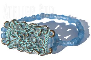 Handgemaakte armband Beril Blauw
