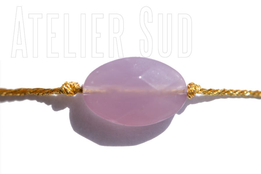 handgemaakte armband fita edelsteen lila chalcedoon
