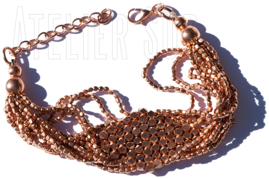 sunny rosé goud geweven armband