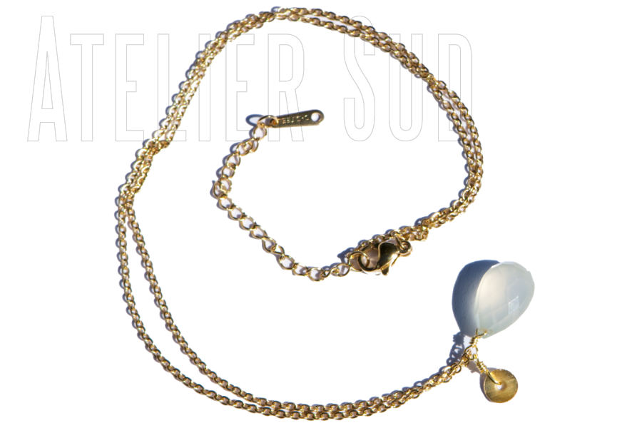 handgemaakte ketting ivy aqua chalcedoon