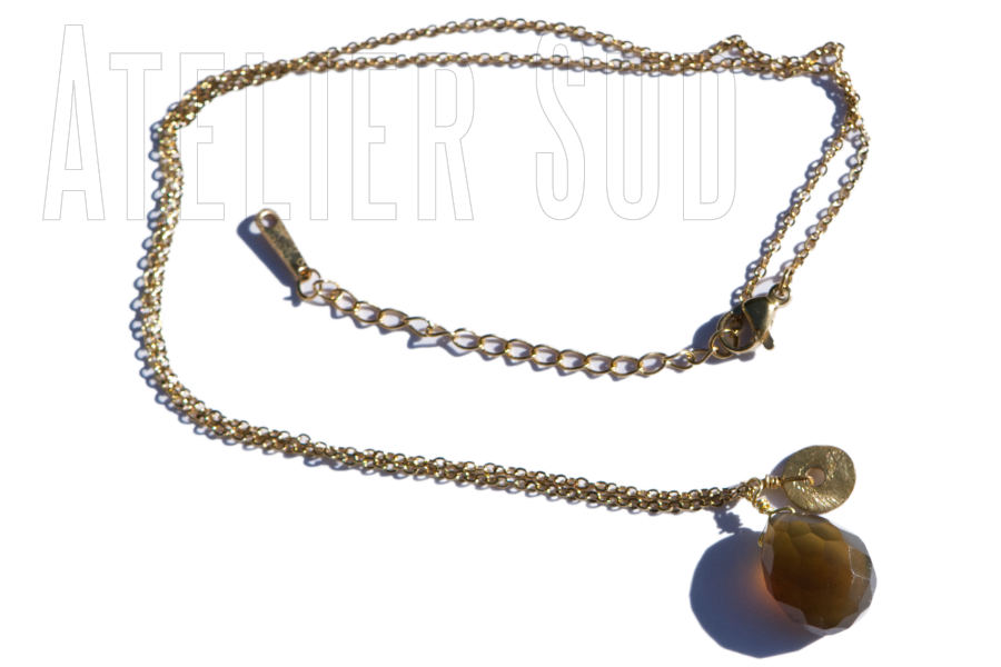 handgemaakte ketting ivy smokey topaas