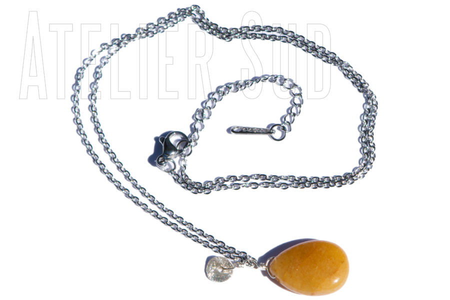 Ivy Zilver Honing Agaat handgemaakte ketting