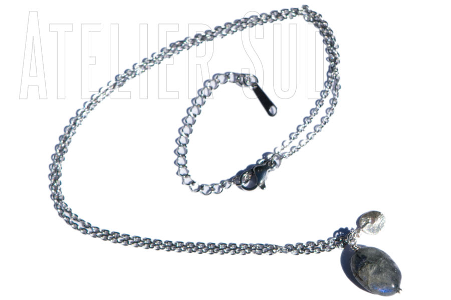 handgemaakte ketting ivy zilver labradoriet