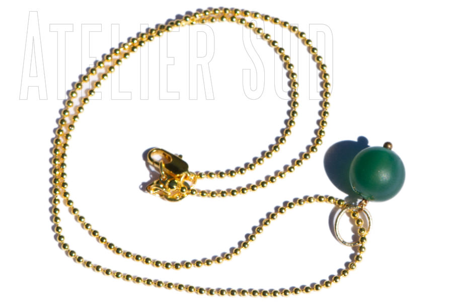 handgemaakte ketting tulia groen mat agaat
