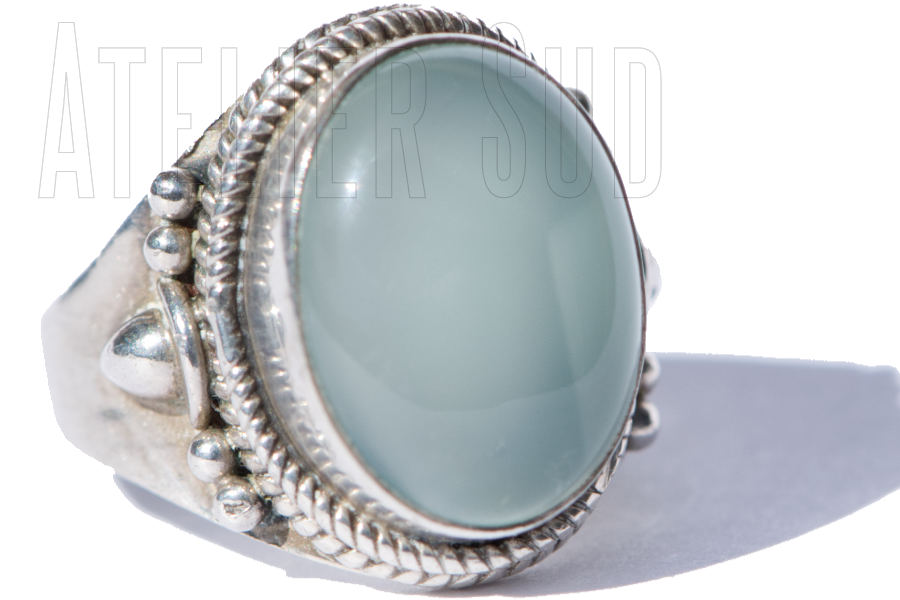 handgemaakte ring Avignon zilver parelmoer