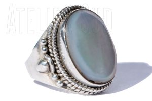 handgemaakte ring Avignon zilver parelmoer