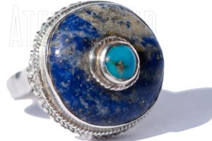 handgemaakte ring rainha zilver lapis lazuli